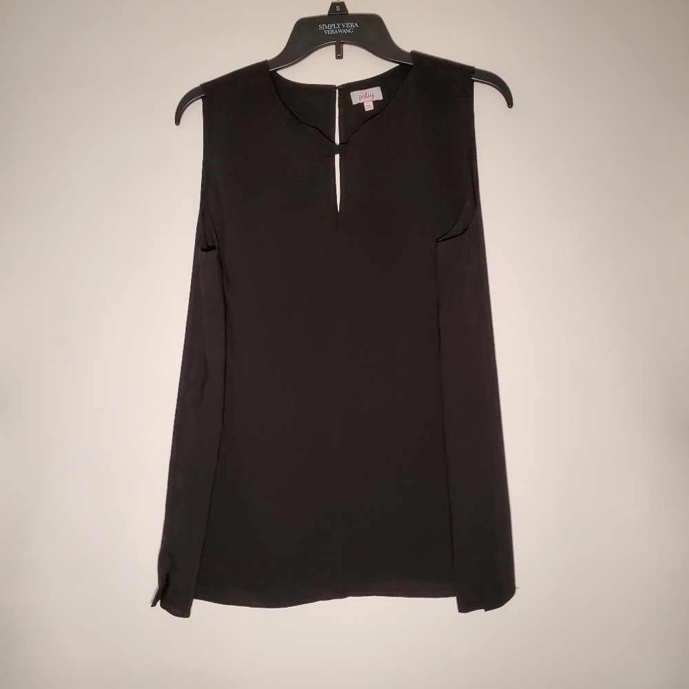 SLEEVELESS BLACK BLOUSE by PIXLEY- WOMENS SIZE LARGE